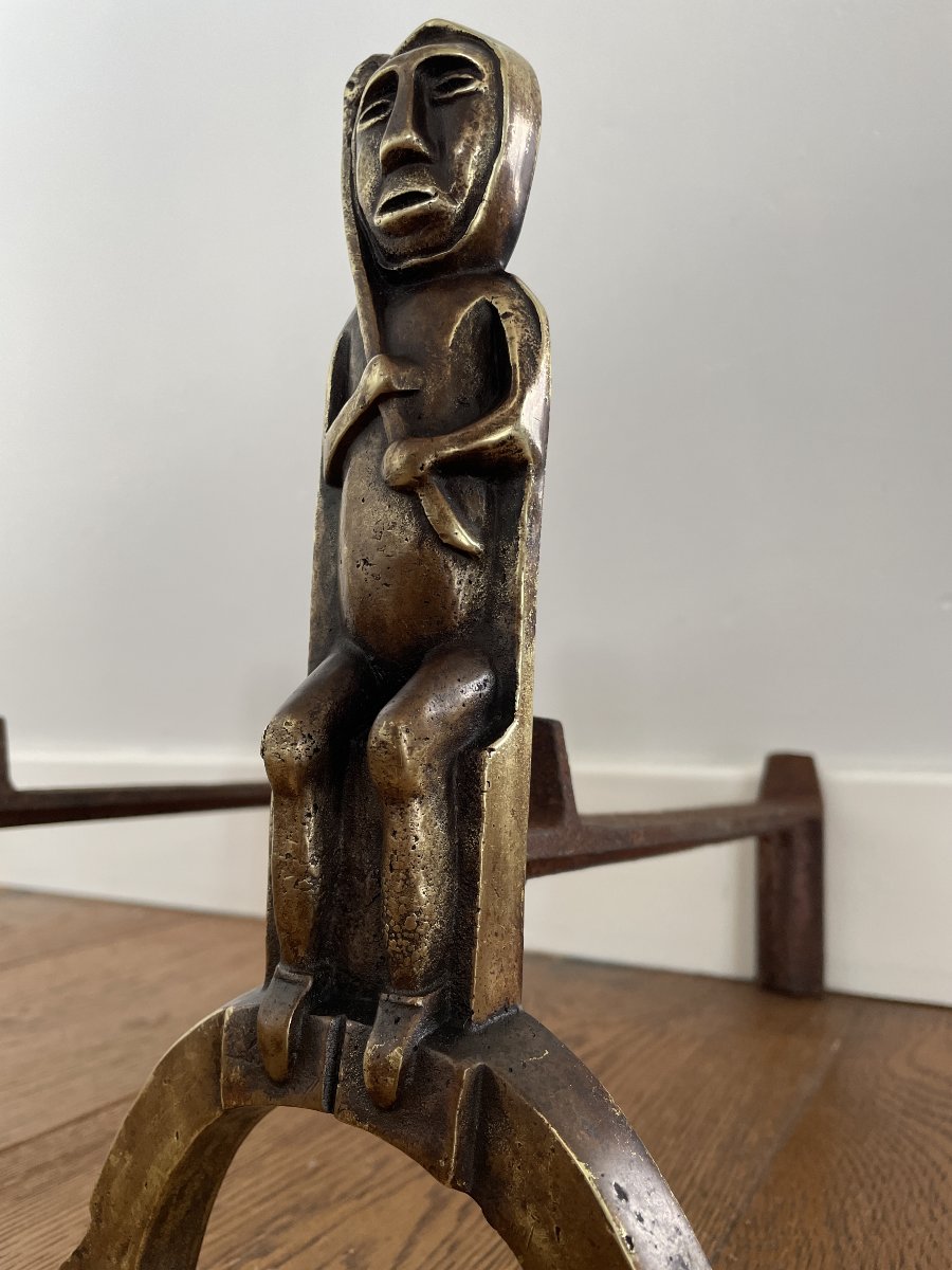 Anton Prinner (1902–1983) - Pair Of Shaman Fire Grates-photo-4