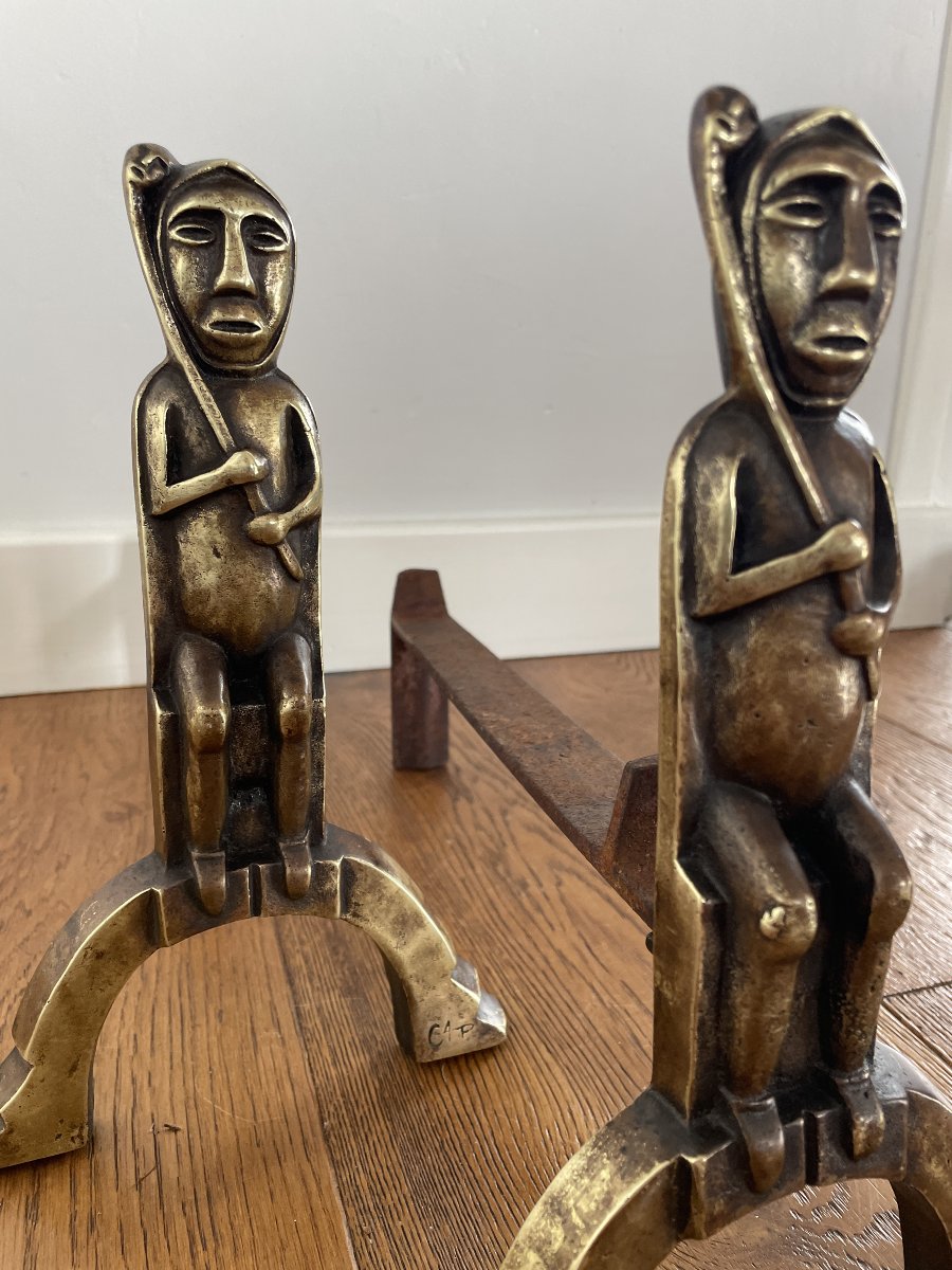 Anton Prinner (1902–1983) - Pair Of Shaman Fire Grates