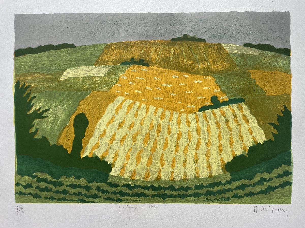 André Even (1908-1997) - Champs de Colza-photo-2