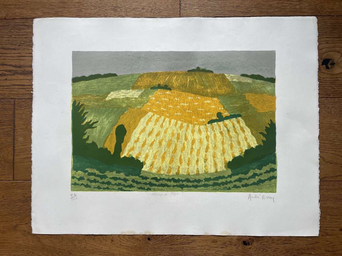 André Even (1908-1997) - Champs de Colza-photo-3