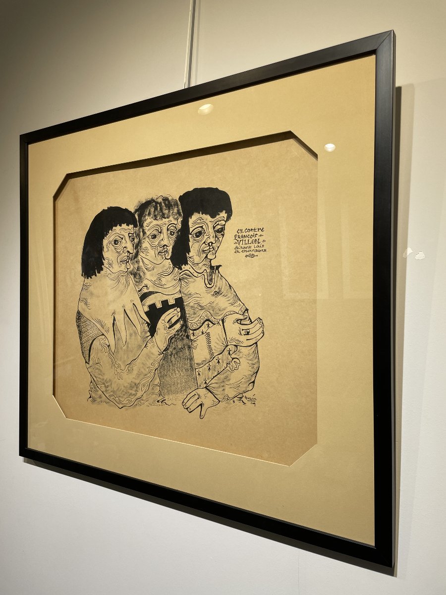 Paul Yvain / Yvin (1919–2007) - Ink On Cardboard-photo-2