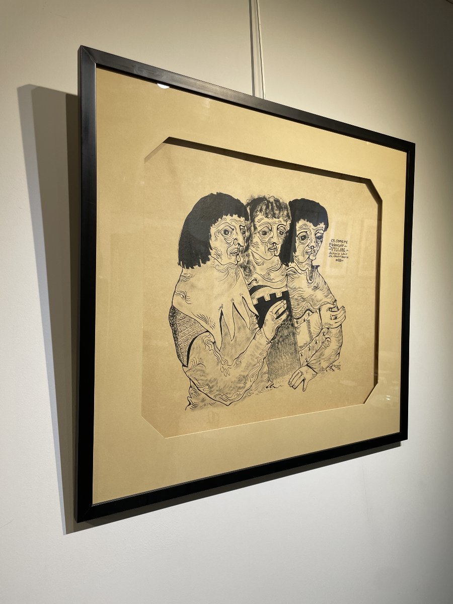 Paul Yvain / Yvin (1919–2007) - Ink On Cardboard-photo-3