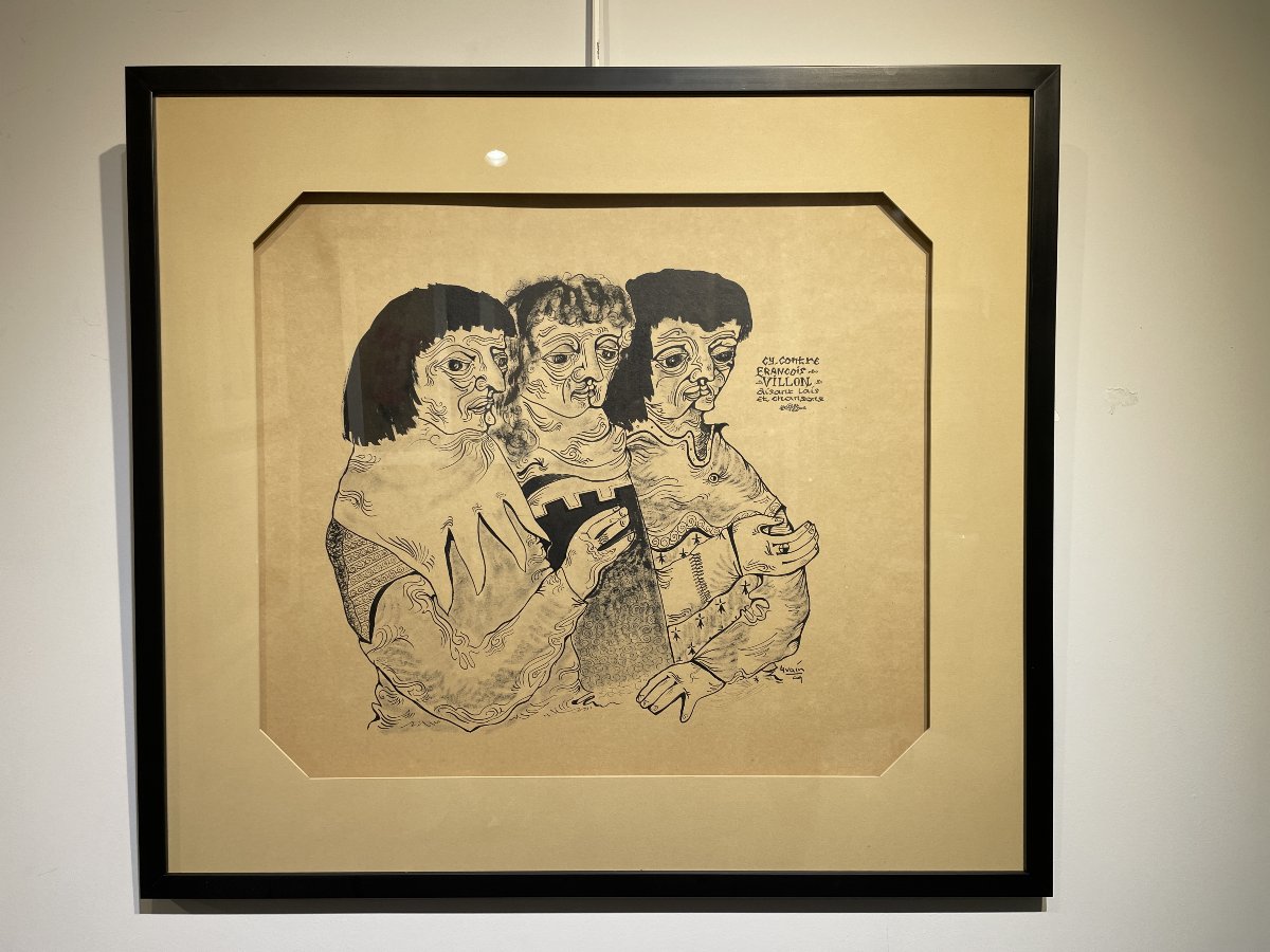 Paul Yvain / Yvin (1919–2007) - Ink On Cardboard
