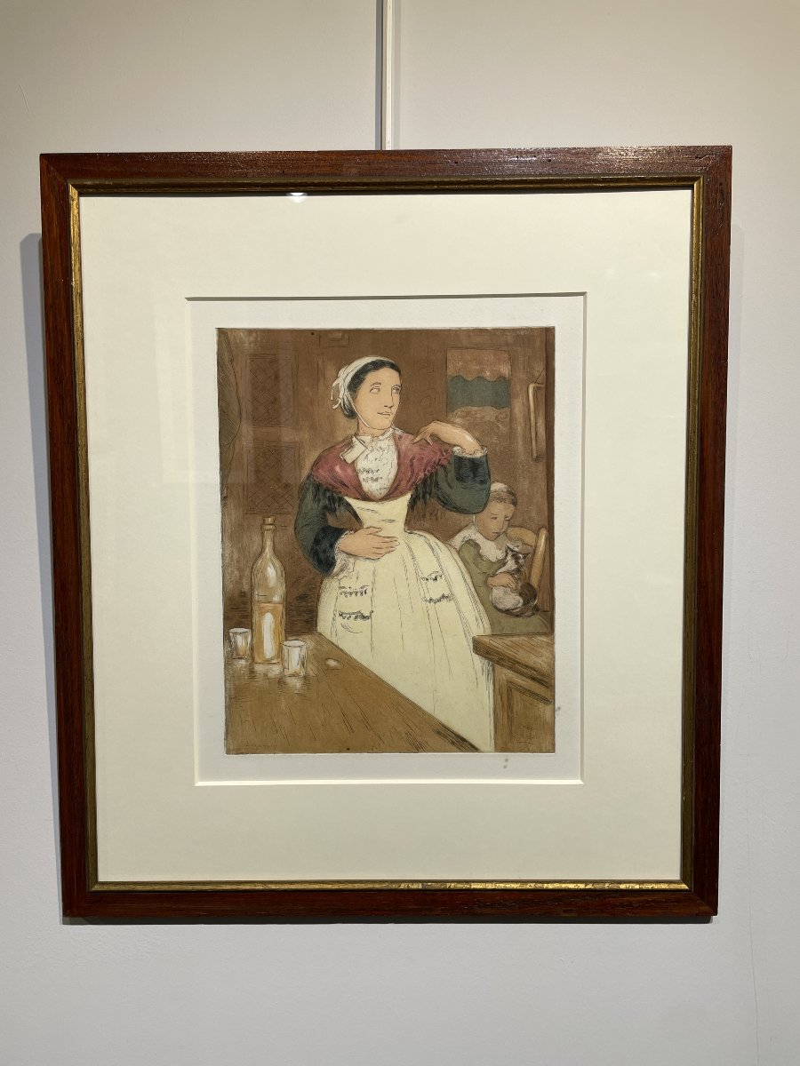 Émile Alfred Dezaunay (1854-1938) -  La femme au chat-photo-2