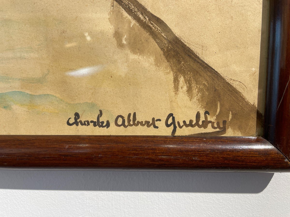Technique Mixte Sur Papier - Charles Albert Gueldry-photo-4