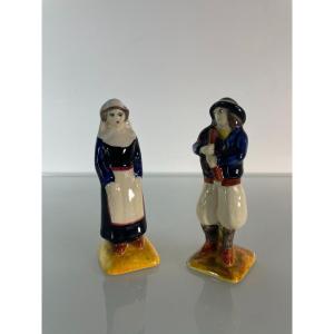 Couple Of Bretons - Hb - Earthenware From Quimper - 1930s