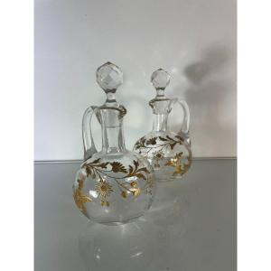 Pair Of Crystal Carafes - Baccarat - XIX