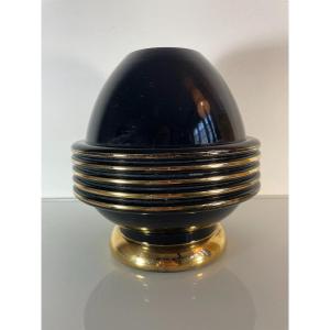 Superb Art Deco Spherical Vase - Fernand Jacob Known As "ferjac"