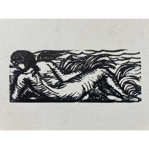 Emile Henri Bernard (1868-1941) - Attribué à - Bois Gravé - Nu