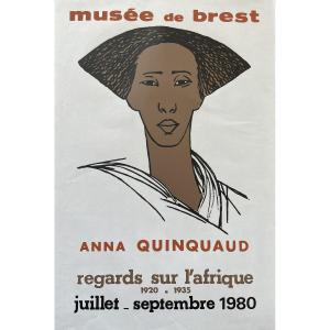 Anna Quinquaud (1890-1984) - Affiche "regards Sur l'Afrique" - Musée Des Beaux-arts - 1980