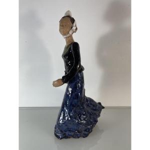 Isabelle Delecourt  Dit Bel Delecourt (1915-2017) - Bretonne - Terre chamottée