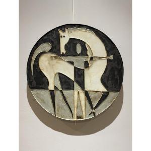 Helmut Schaffenacker (1921-2010) - Grand relief mural circulaire - Années 1960