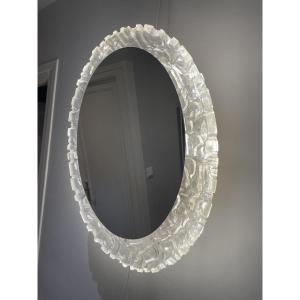 Egon Hillebrand - Grand miroir éclairant oval