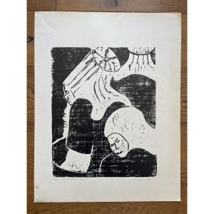 Jules Paressant (1917-2001) - Laveuses de l'Ile de Houat - 1983