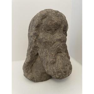 Sculpture en Kersanton - Tête d'apôtre - XVI-XVII