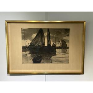 Paul-auguste Masui (1888-1981) - Going Fishing