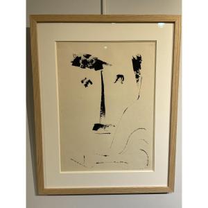 Jean Mingam (1927-1987) - Portrait - India Ink - 1982