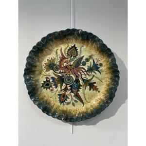 Paul Fouillen (1899-1958) - Grande plat à l'oiseau