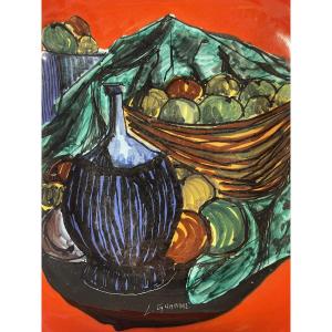 Céramique Italienne - Grande coupe signée L. Guarino