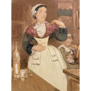 Émile Alfred Dezaunay (1854-1938) - La femme au chat
