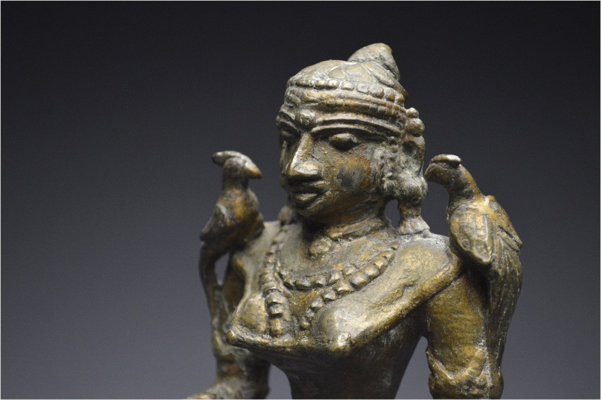 Inde, XIXème siècle, Statuette en bronze représentant Lakshmi-photo-6
