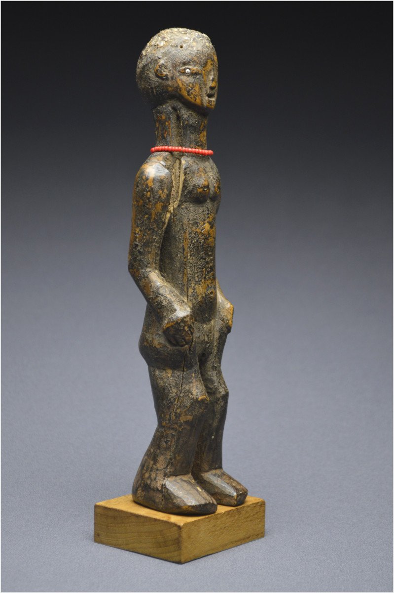 Tanzania, Nyamwezi People, First Half Of The 20th Century, Ancient Anthropomorphic Statuette With Deep Patina-photo-2
