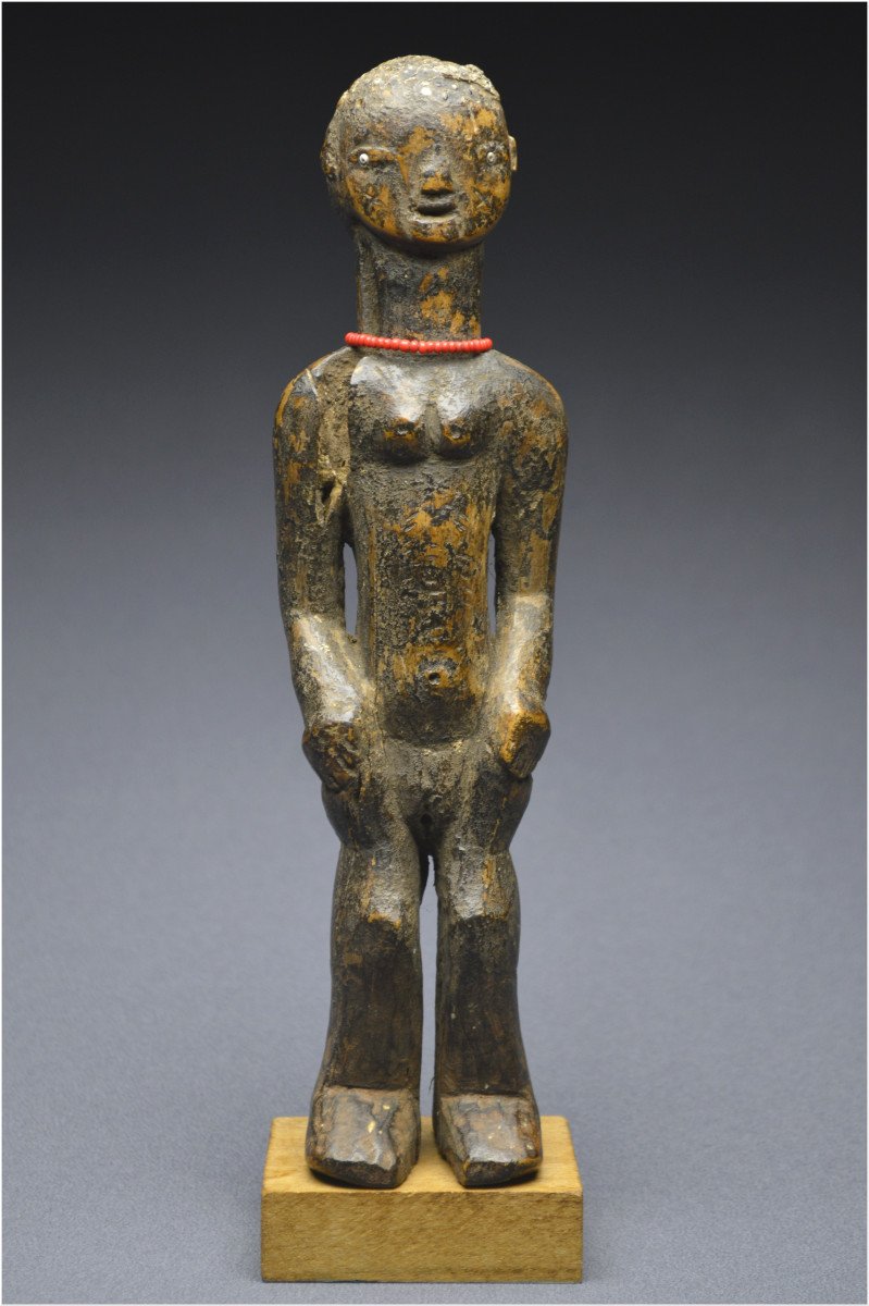 Tanzania, Nyamwezi People, First Half Of The 20th Century, Ancient Anthropomorphic Statuette With Deep Patina-photo-3