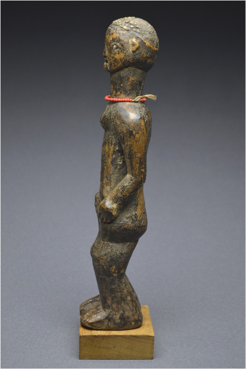 Tanzania, Nyamwezi People, First Half Of The 20th Century, Ancient Anthropomorphic Statuette With Deep Patina-photo-3