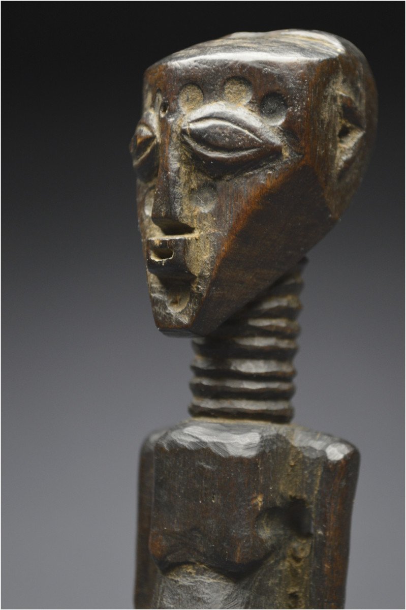 Democratic Republic Of Congo (formerly Zaire), Songye People, Mid-20th Century, Ancient Anthropomorphic Fetish With Dark Patina-photo-5