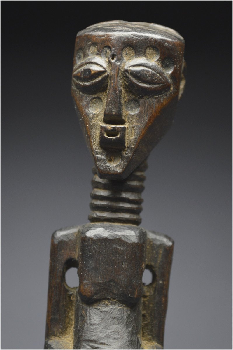 Democratic Republic Of Congo (formerly Zaire), Songye People, Mid-20th Century, Ancient Anthropomorphic Fetish With Dark Patina-photo-7