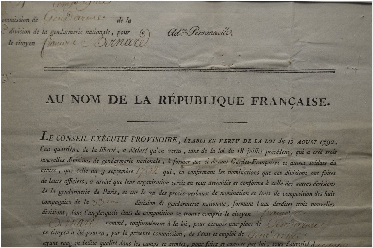 Révolution Française, Document du Conseil Exécutif Provisoire de Paris, Daté du 9 janvier 1793 -photo-3