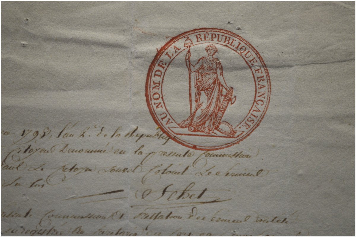 Révolution Française, Document du Conseil Exécutif Provisoire de Paris, Daté du 9 janvier 1793 -photo-1