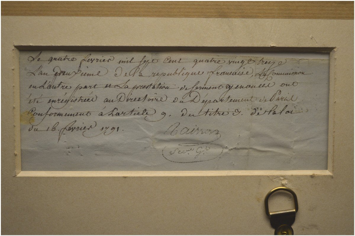 Révolution Française, Document du Conseil Exécutif Provisoire de Paris, Daté du 9 janvier 1793 -photo-2