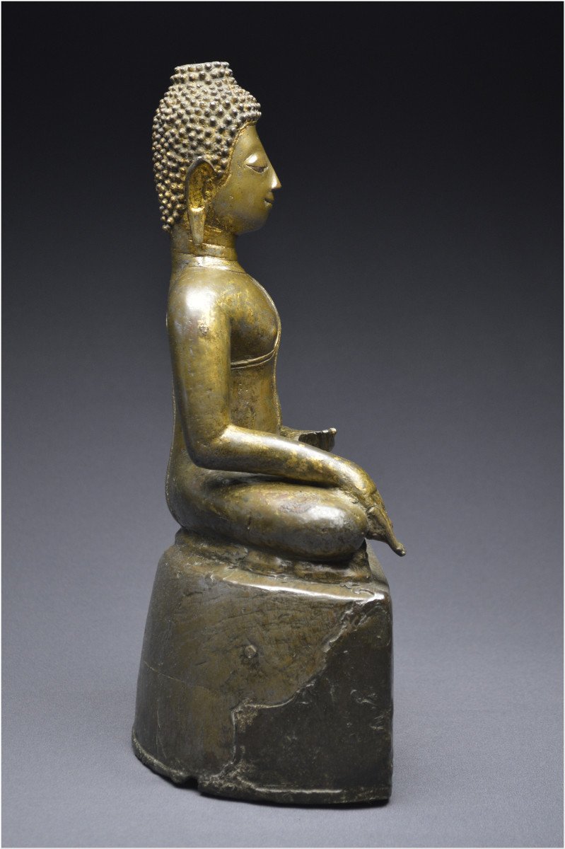 Laos, XIXth Century, Important Bronze Reprsentation Of  Maravijaya Buddha -photo-1