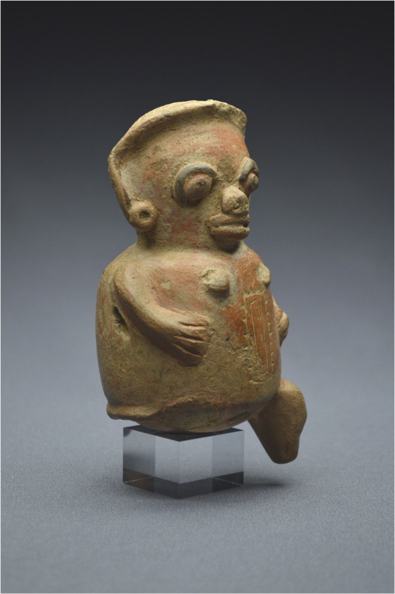 Costa Rica, 1000 – 1500 ap J. –C., Culture Guanacaste / Région de Nicoya, Statuette anthropomorphe en terre cuite-photo-2