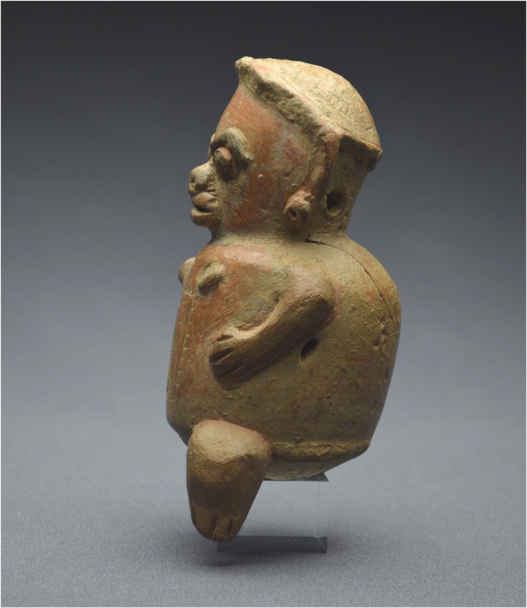 Costa Rica, 1000 – 1500 ap J. –C., Culture Guanacaste / Région de Nicoya, Statuette anthropomorphe en terre cuite-photo-1