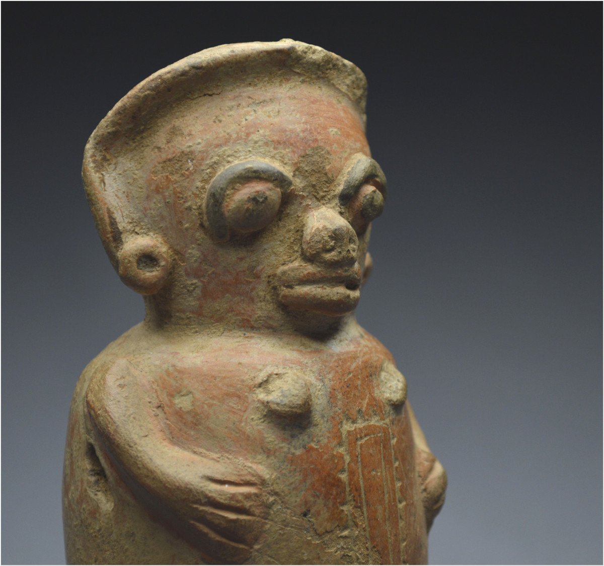 Costa Rica, 1000 – 1500 ap J. –C., Culture Guanacaste / Région de Nicoya, Statuette anthropomorphe en terre cuite-photo-3
