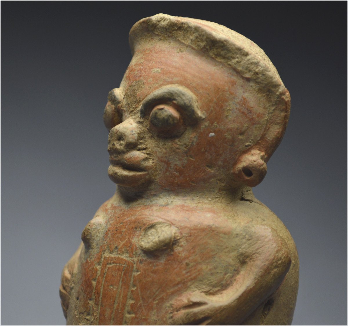 Costa Rica, 1000 – 1500 ap J. –C., Culture Guanacaste / Région de Nicoya, Statuette anthropomorphe en terre cuite-photo-4