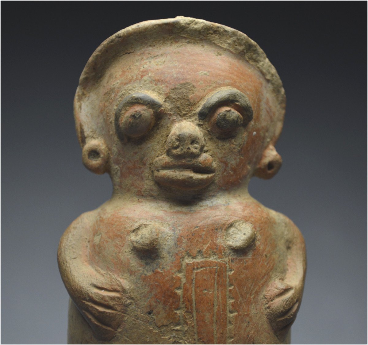 Costa Rica, 1000 – 1500 ap J. –C., Culture Guanacaste / Région de Nicoya, Statuette anthropomorphe en terre cuite-photo-5