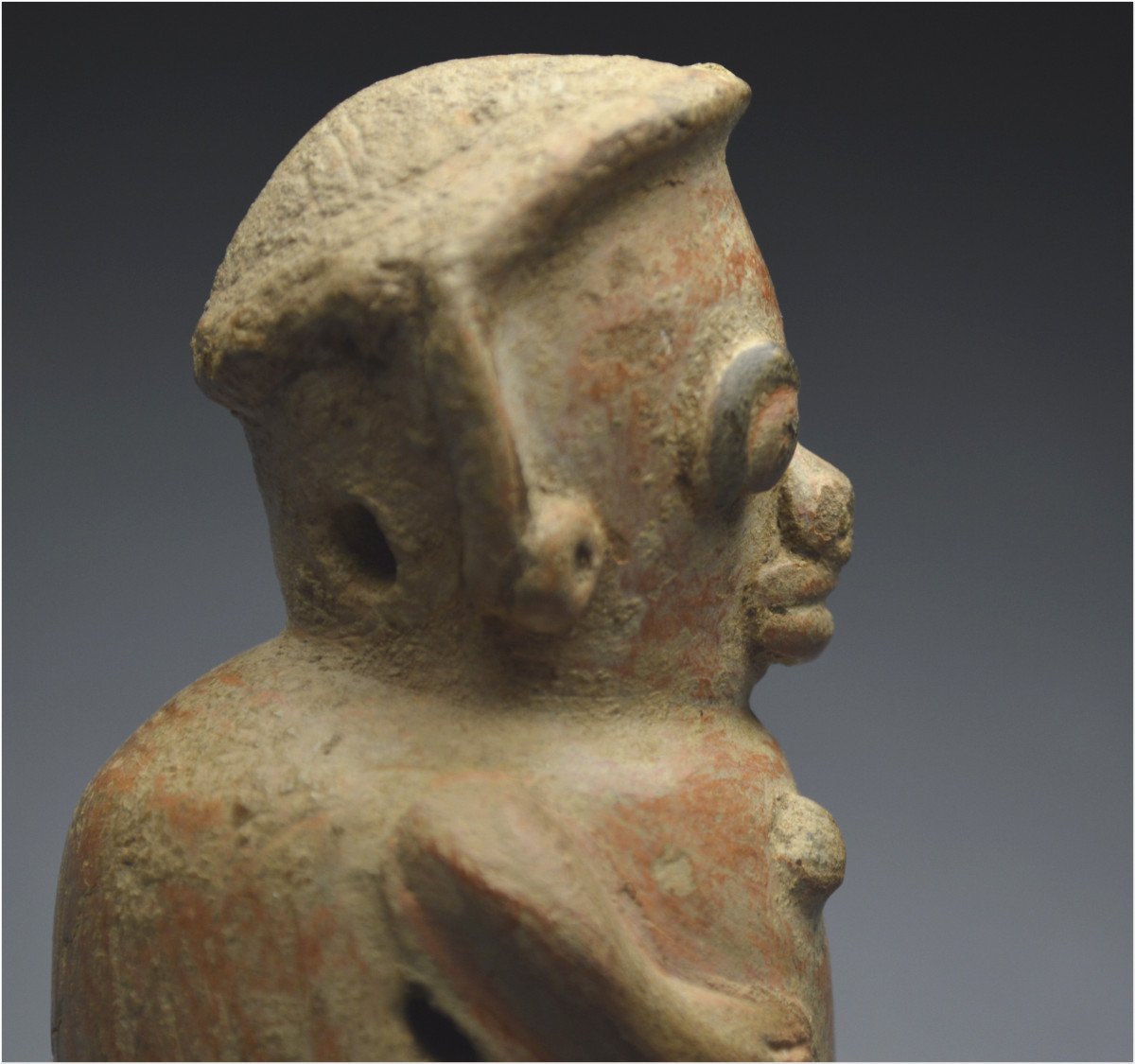 Costa Rica, 1000 – 1500 ap J. –C., Culture Guanacaste / Région de Nicoya, Statuette anthropomorphe en terre cuite-photo-6