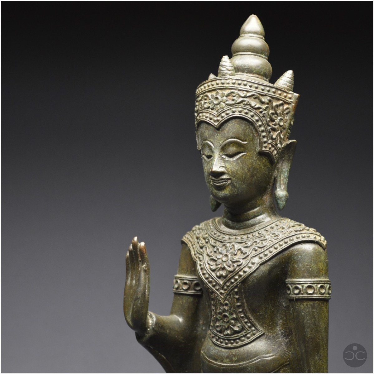 Ancient Kingdom Of Siam, 19th Century, Bronze Buddha In Position Of Absence Of Fear-photo-6