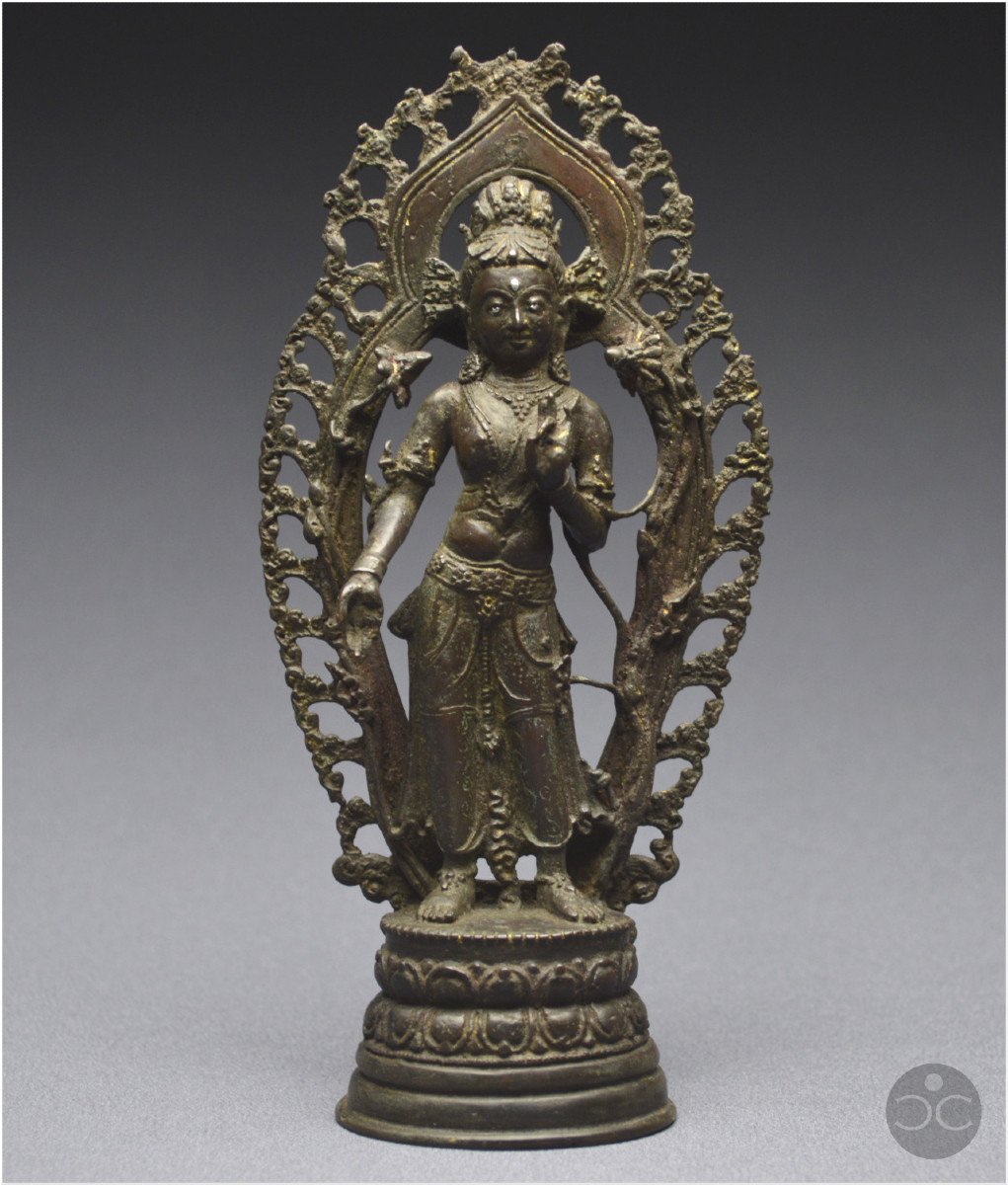 Western Tibet, 16th Century, Representation Of White Tara, Bronze And Silver Inlays-photo-2