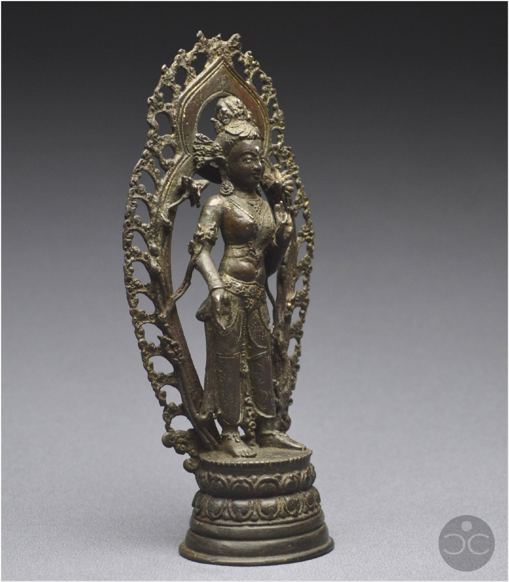 Western Tibet, 16th Century, Representation Of White Tara, Bronze And Silver Inlays-photo-3