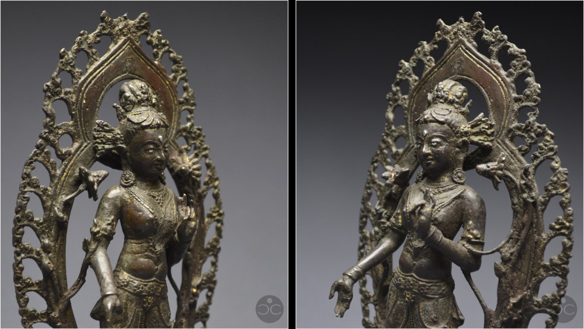 Western Tibet, 16th Century, Representation Of White Tara, Bronze And Silver Inlays-photo-3