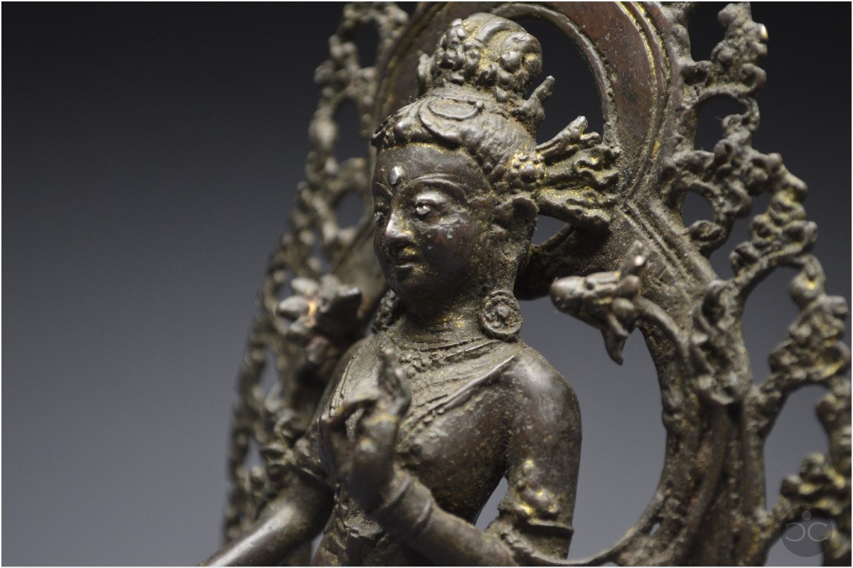 Western Tibet, 16th Century, Representation Of White Tara, Bronze And Silver Inlays-photo-8