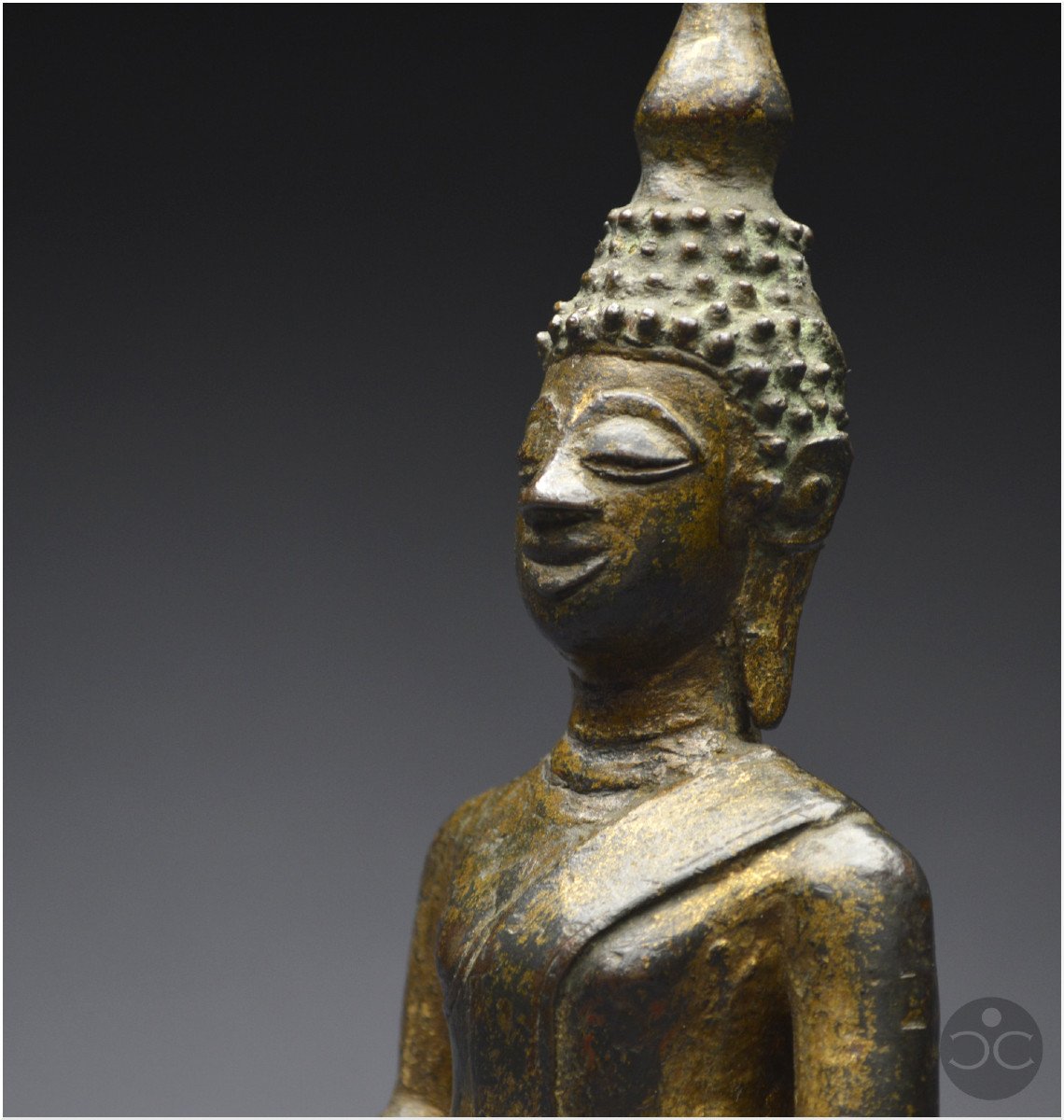 Laos, 18th Century, Buddha In Bumisparsha Mudra Position, Formerly Lacquered And Gilded Bronze -photo-5