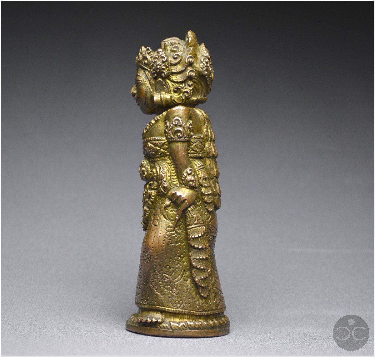 Indonesia, Bali, 16th - 17th Century, Anthropomorphic Kriss Handle In Copper Alloy-photo-1