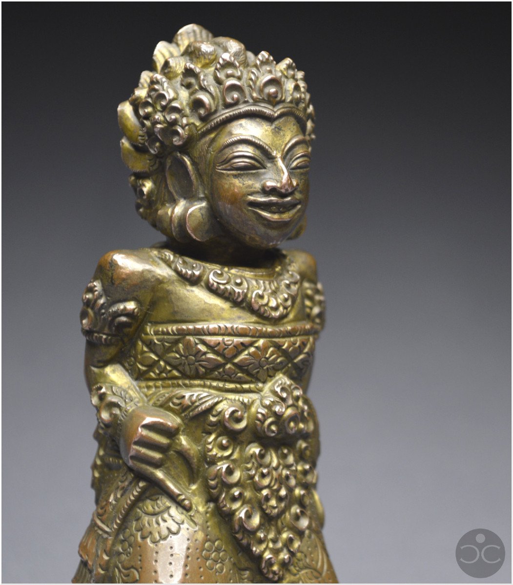 Indonésie, Bali, XVIème - XVIIème siècle, Manche de kriss anthropomorphe en alliage cuivreux-photo-5