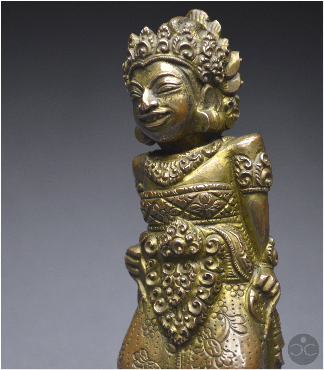 Indonésie, Bali, XVIème - XVIIème siècle, Manche de kriss anthropomorphe en alliage cuivreux-photo-6