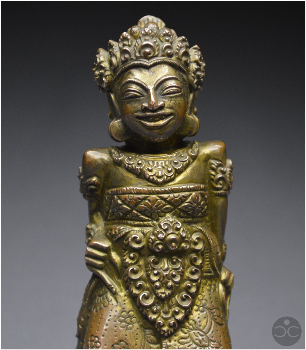 Indonésie, Bali, XVIème - XVIIème siècle, Manche de kriss anthropomorphe en alliage cuivreux-photo-7